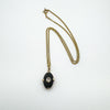 Art Deco Diamond & Onyx Pendant with a Vintage 15” 9ct Gold Curb Chain