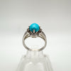 1ct Turquoise & CZ Engagement Stacking Ring in Sterling Silver 925 Size O - P