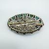 Antique Natural Emerald & Rose Cut Diamond Brooch in Gold / Silver 7g