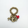 Unusual Sweetie Links Charm Ring - Horse Shamrock Heart Lock Horseshoe Size L M