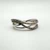 Multi Row Wavey Diamond Ring in Sterling Silver 925 Size L - M by TGGC