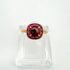 0.50ct Garnet & Ruby Halo Ring in 14k GP on Sterling Silver by Rainbow Rocks