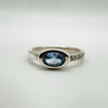 0.40ct Blue Topaz & CZ Ring in Sterling Silver 925 Size L - M *