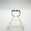 9ct Gold Emerald & Diamond Wishbone V Shaped Wedding Eternity Stacking Ring N O