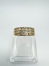 14ct Gold Triple Row 0.33ct Diamond Ring Eternity Wedding Band Size L - M