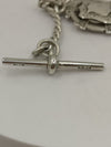 Antique Solid Silver Albert Watch Chain & Fob Birmingham 1926 by W.W.C Heavy 25g