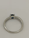 0.25ct Blue Sapphire CZ Engagement Stacking Ring Size N O Sterling Silver 925 *