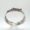 Ruby & Diamond Bangle Bracelet on Sterling Silver 925 Rhodium Plated Heavy 44g