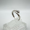 CZ Crossover Ring in Sterling Silver Size M - N *