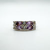 Amethyst & Blue Topaz Ring in Sterling Silver 925 Size N - O Wedding Eternity