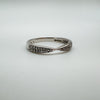 9ct White Gold .10ct Diamond Wedding Eternity Stacking Ring Size L - M