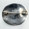 Large Vintage Oval Black Onyx Brooch in Sterling Silver 925