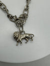 Vintage Sterling Silver Charm Bracelet With Twisted Rope Links & 2x Charms *