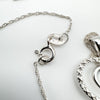 Diamond Double Open Heart Pendant & 18” Necklace in Sterling Silver 925 *