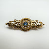 Vintage 9ct Gold Sapphire & Pearl Seed Brooch