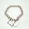 Vintage Heart Padlock Bracelet in Sterling Silver 925 (1972) 13g