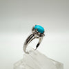 1ct Turquoise & CZ Engagement Stacking Ring in Sterling Silver 925 Size O - P