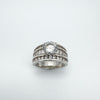 Chunky 5.2ct CZ Multi Row Ring in Sterling Silver 925 Size O - P by 1000 Jewels