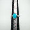 1ct Turquoise & CZ Engagement Stacking Ring in Sterling Silver 925 Size O - P