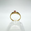 9ct Gold Ruby & CZ Ring Size M - N Engagement Stacking Ring