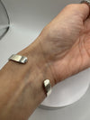 V Shaped Modernist Bangle / Cuff in Sterling Silver 925 Heavy 15g