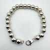 Beaded Ball Bracelet in Sterling Silver 925 Heavy 13g 