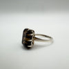 Vintage Huge 5ct Smoky Quartz Engagement Ring Sterling Silver 925 Size Q - R