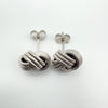 Chunky Lovers Knot Stud Earrings in Sterling Silver 925 *