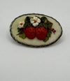 Vintage Strawberry Polymer Clay Brooch *