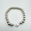 Beaded Ball Bracelet in Sterling Silver 925 Heavy 13g 