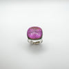 Unusual Large Purple Glass Colour Change Ring in Sterling Silver 925 Size N - O