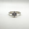 0.50ct CZ Solitaire Ring in Sterling Silver 925 Engagement Stacking Size I - J