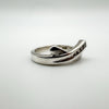 CZ Crossover Ring in Sterling Silver Size M - N *