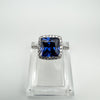 NEW 2ct Blue Sapphire CZ Engagement Ring Sterling Silver Size M - N