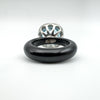 Huge 19.77ct Blue Topaz & Natural Diamond Onyx Cocktail Ring Size P - Q