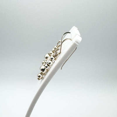 Beaded Ball Drop Earrings in Sterling Silver 925