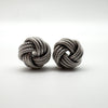 Chunky Lovers Knot Stud Earrings in Sterling Silver 925 *