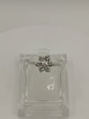 Sterling Silver Flower CZ Engagement / Stacking Ring Size L - M 925 *