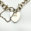 Vintage Heart Padlock Bracelet in Sterling Silver 925 (1972) 13g