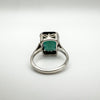 Large Green 6ct CZ Emerald Solitaire Ring in Sterling Silver 925 Size L - M