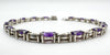 Amethyst & Diamond Tennis Bracelet 8” in Sterling Silver 925