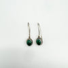 Vintage Green Chrysoprase Shepherds Hook Earrings in Sterling Silver 925