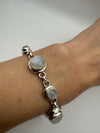 Chunky 20ct Cabochon Moonstone Bracelet in Sterling Silver 925 Heavy 30g *