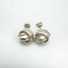 Chunky Lovers Knot Rope Stud Earrings in Sterling Silver 925