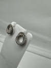 Sterling Silver Swirly Circles CZ Stud Earrings 925 *