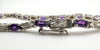 Amethyst & Diamond Tennis Bracelet 8” in Sterling Silver 925