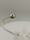 Unusual Flexible Torque Bangle / Cuff / Beaded Coloured Ball Sterling Silver 925