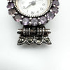 Amethyst & Marcasite Cat Pendant Watch in Sterling Silver 925 Heavy 15g