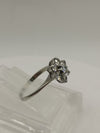 Sterling Silver Flower CZ Engagement / Stacking Ring Size L - M 925 *