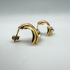 Vintage 9ct Gold 3x Coloured Gold Earrings - White / Rose & Yellow Gold